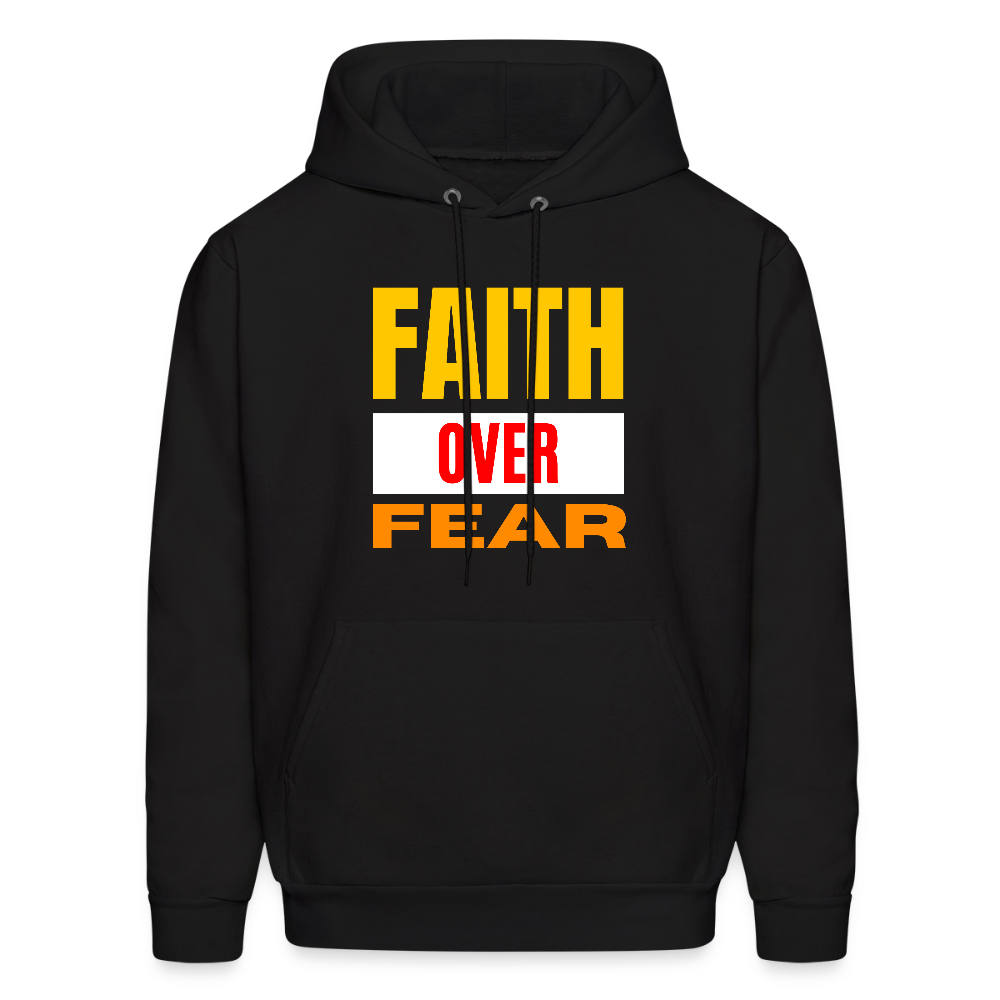 Faith Over Fear Bold Christian Unisex Hoodie Sweatshirt - black