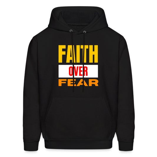 Faith Over Fear Bold Christian Unisex Hoodie Sweatshirt - black