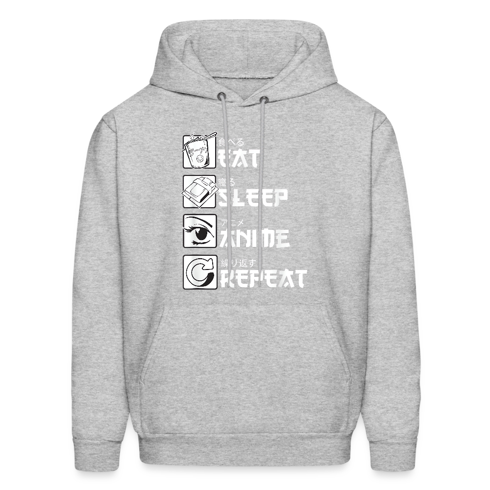 Eat Sleep Anime Repeat Premium Unisex Hoodie Sweatshirt - heather gray