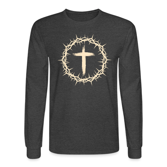 Crown of Thorns Christian Unisex Long Sleeve T-Shirt - heather black