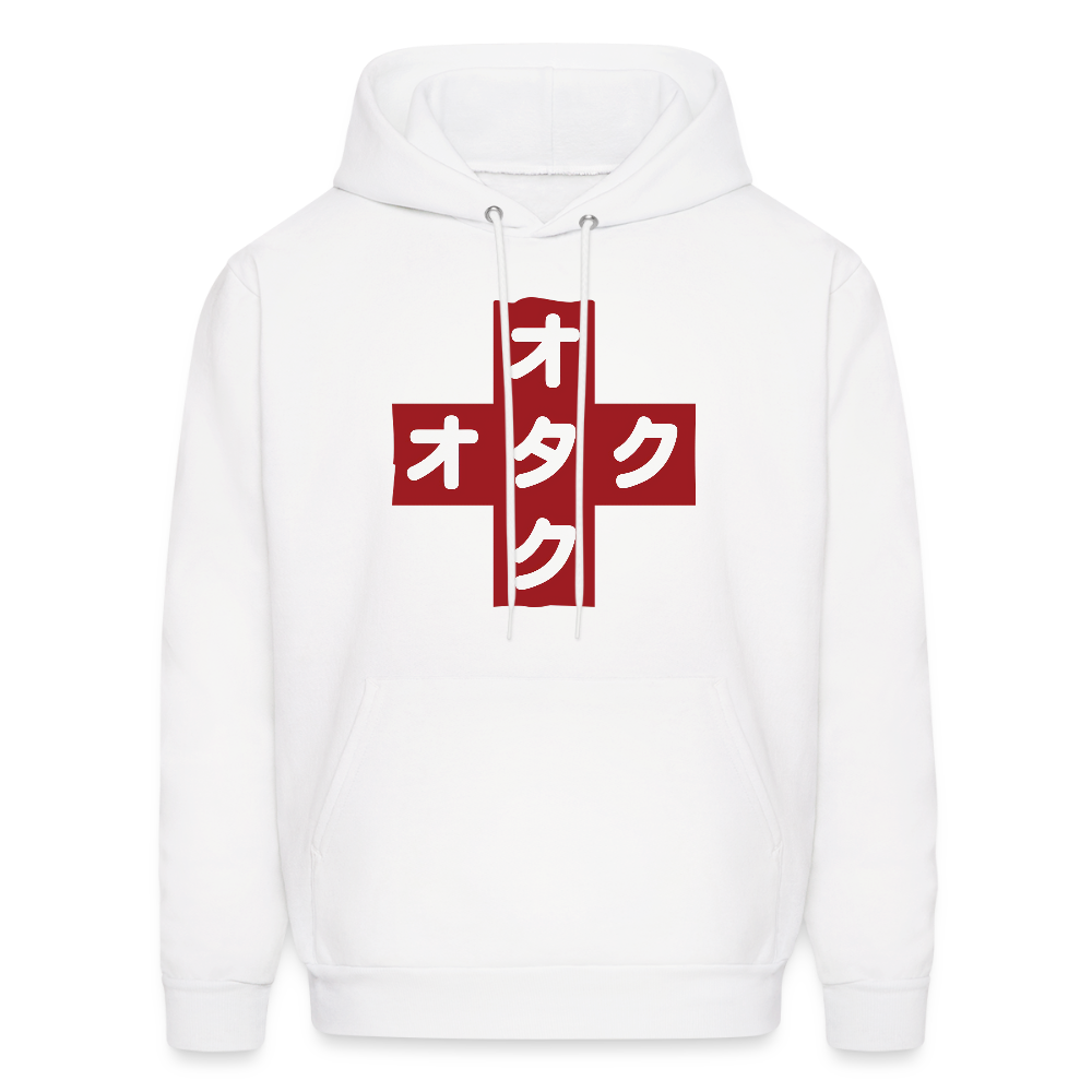 Otaku Red Cross Anime Premium Unisex Hoodie Sweatshirt - white