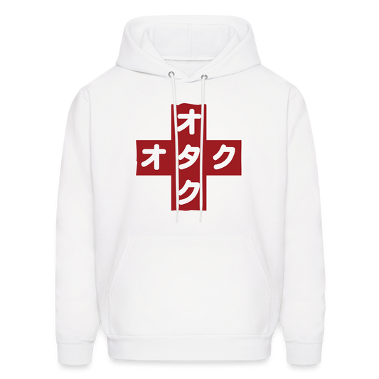 Otaku Red Cross Anime Premium Unisex Hoodie Sweatshirt - white