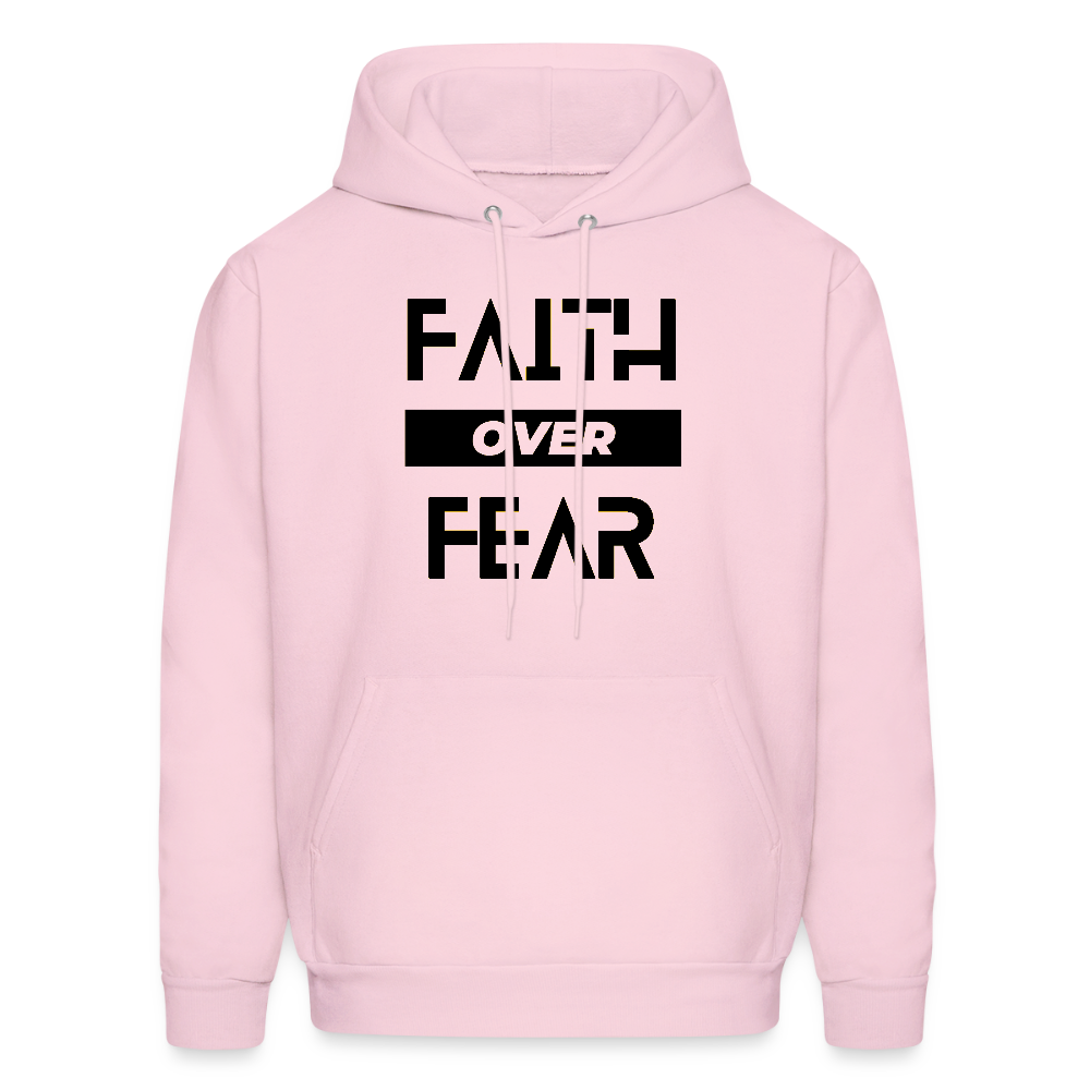 Faith Over Fear Block Christian Unisex Hoodie Sweatshirt - pale pink