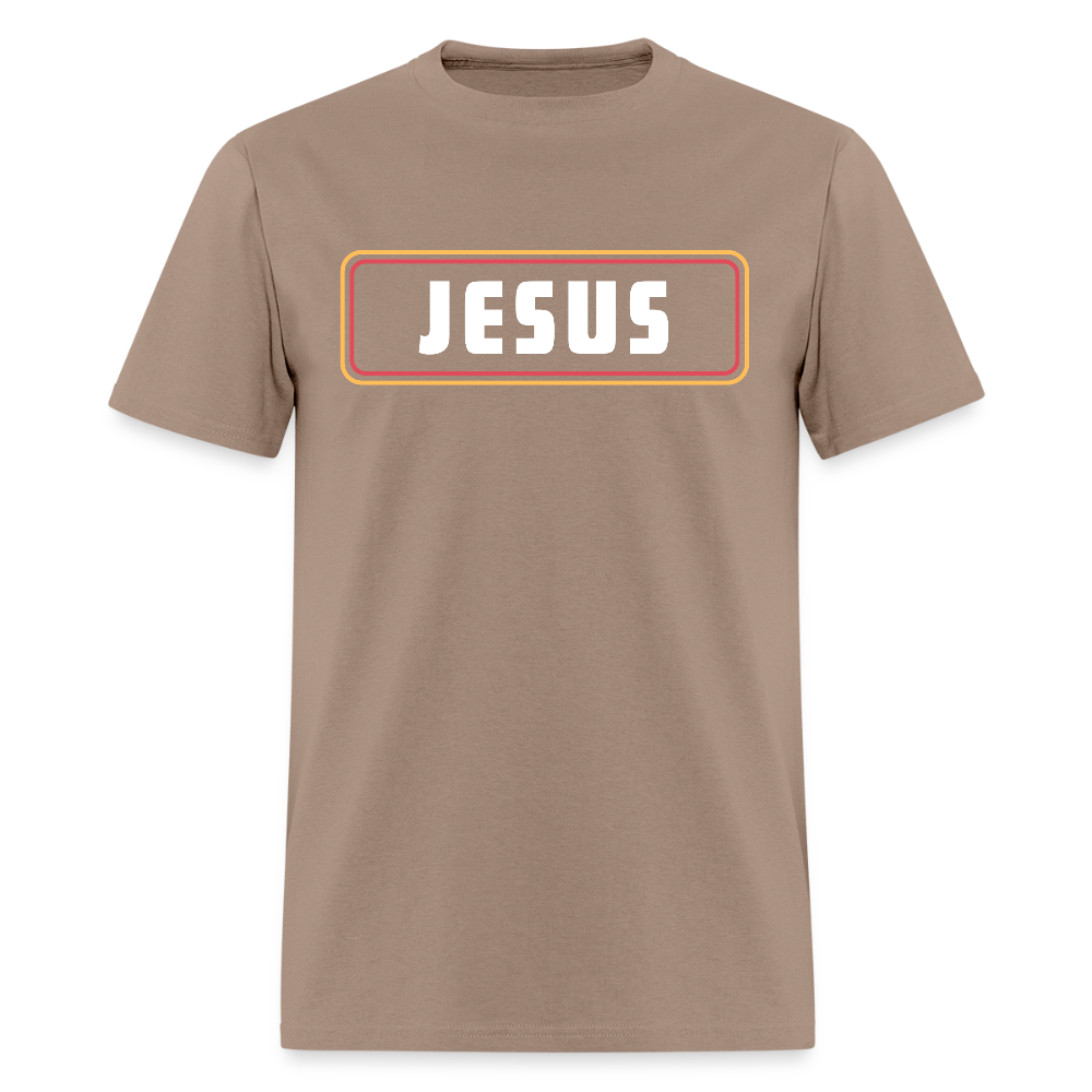 Jesus Retro Rectangle Christian Unisex Classic T-Shirt - brown savana