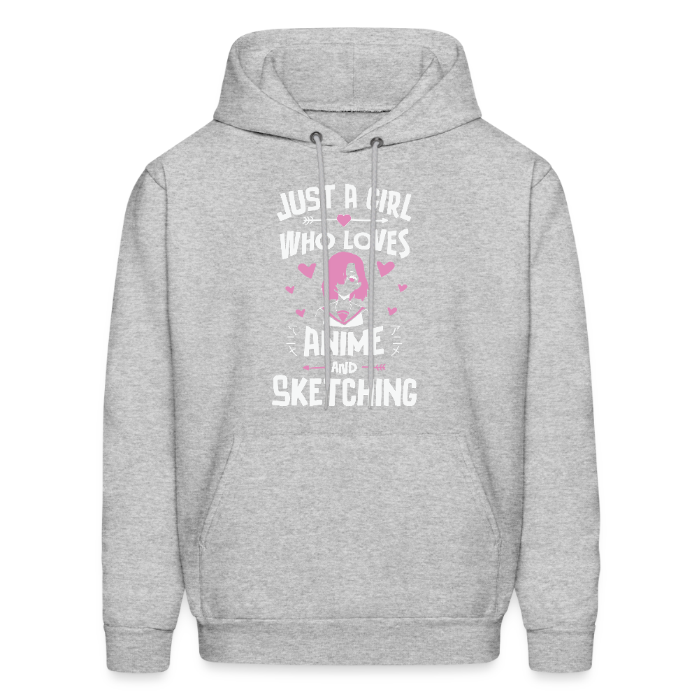 Just A Girl Who Loves Anime and Sketching III Premium Unisex Hoodie Sweatshirt - heather gray