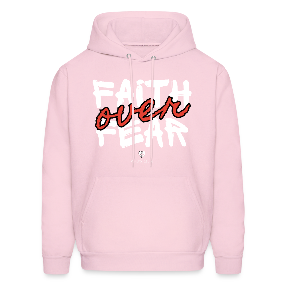Faith Over Fear Psalms 118:6 Unisex Christian Hoodie Sweatshirt - pale pink