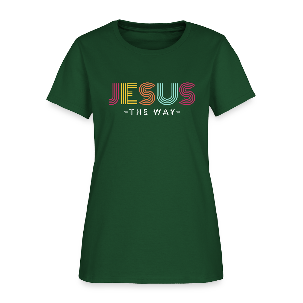 Jesus The Way Christian Women's T-Shirt - forest green