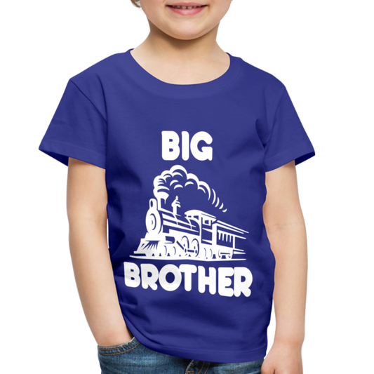 Toddler Big Brother Train Front T-Shirt - royal blue