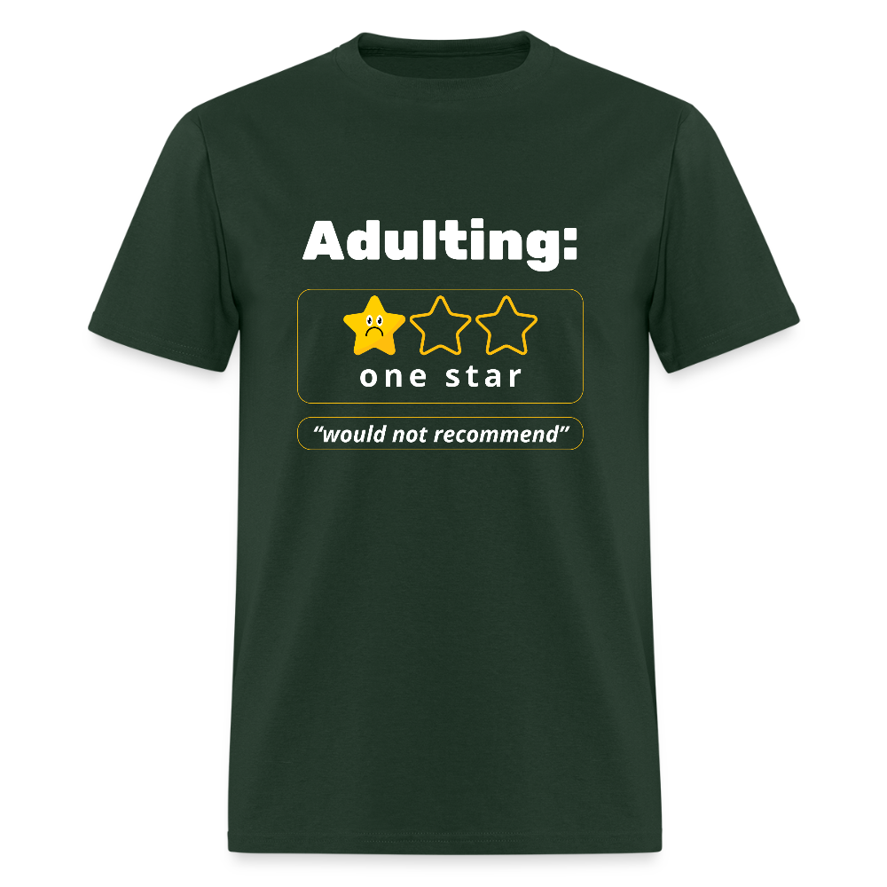 Adulting One Star Funny Unisex T-shirt - forest green