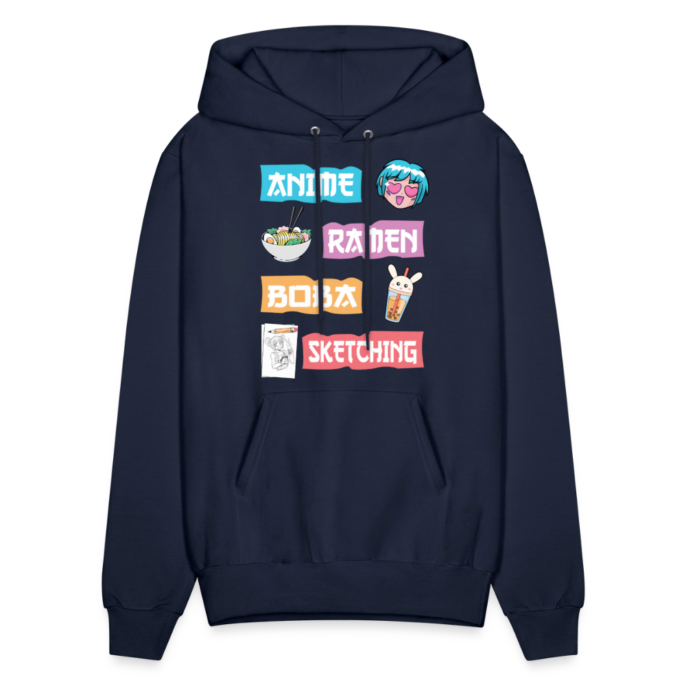 Anime Ramen Boba Sketching Anime Lover Unisex Hoodie - navy