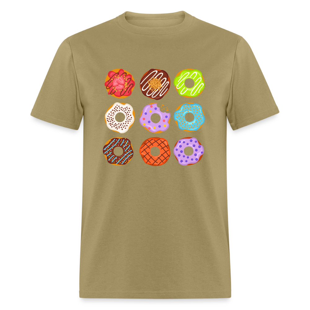 Nine Donuts Funny Unisex T-Shirt - khaki