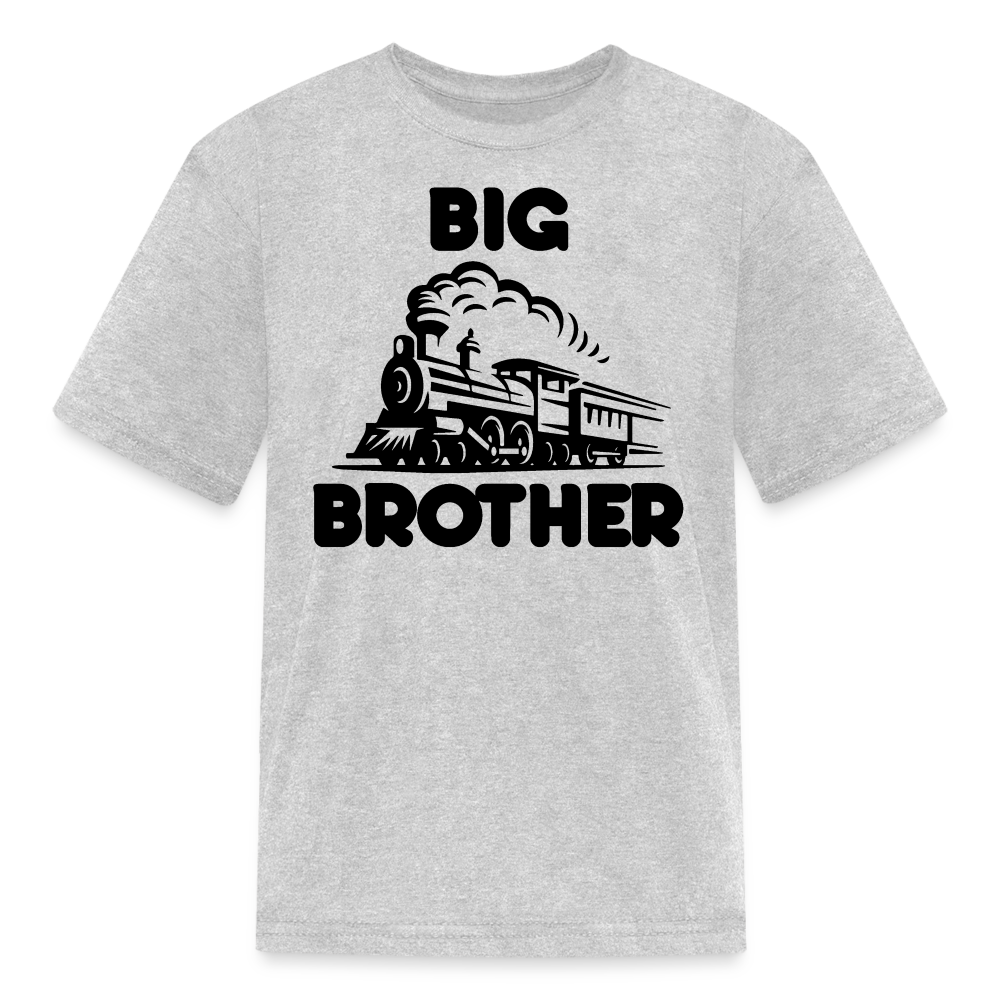 Youth Big Brother Train Front T-Shirt - heather gray