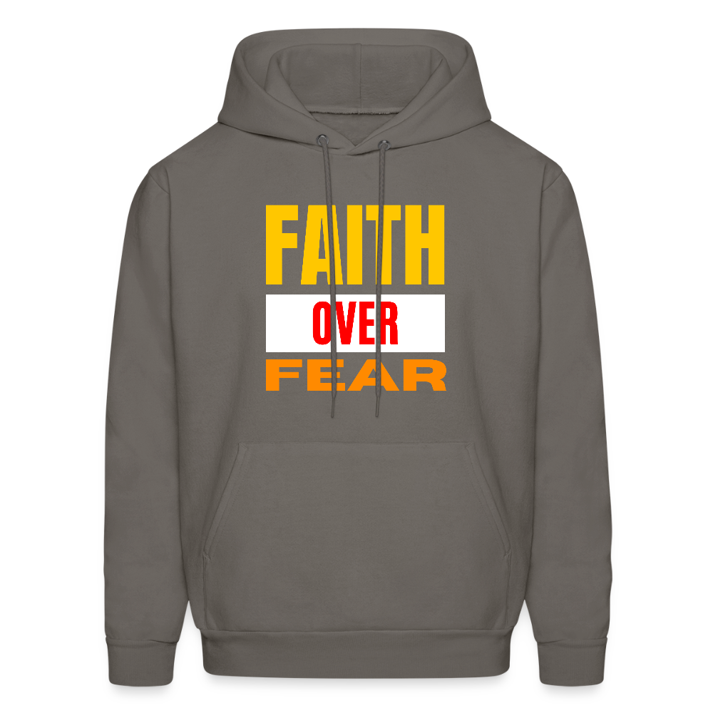 Faith Over Fear Bold Christian Unisex Hoodie Sweatshirt - asphalt gray