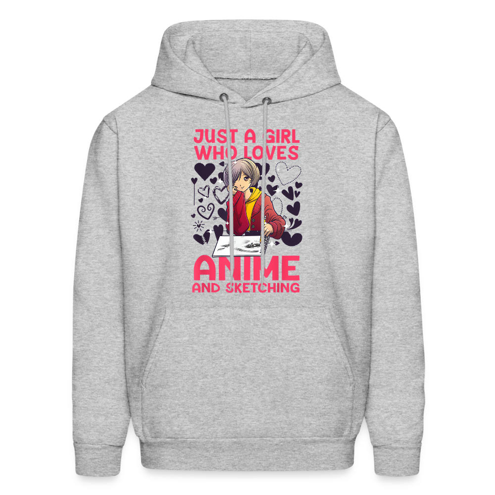 Just A Girl Who Loves Anime and Sketching IV Premium Hoodie Sweatshirt - heather gray