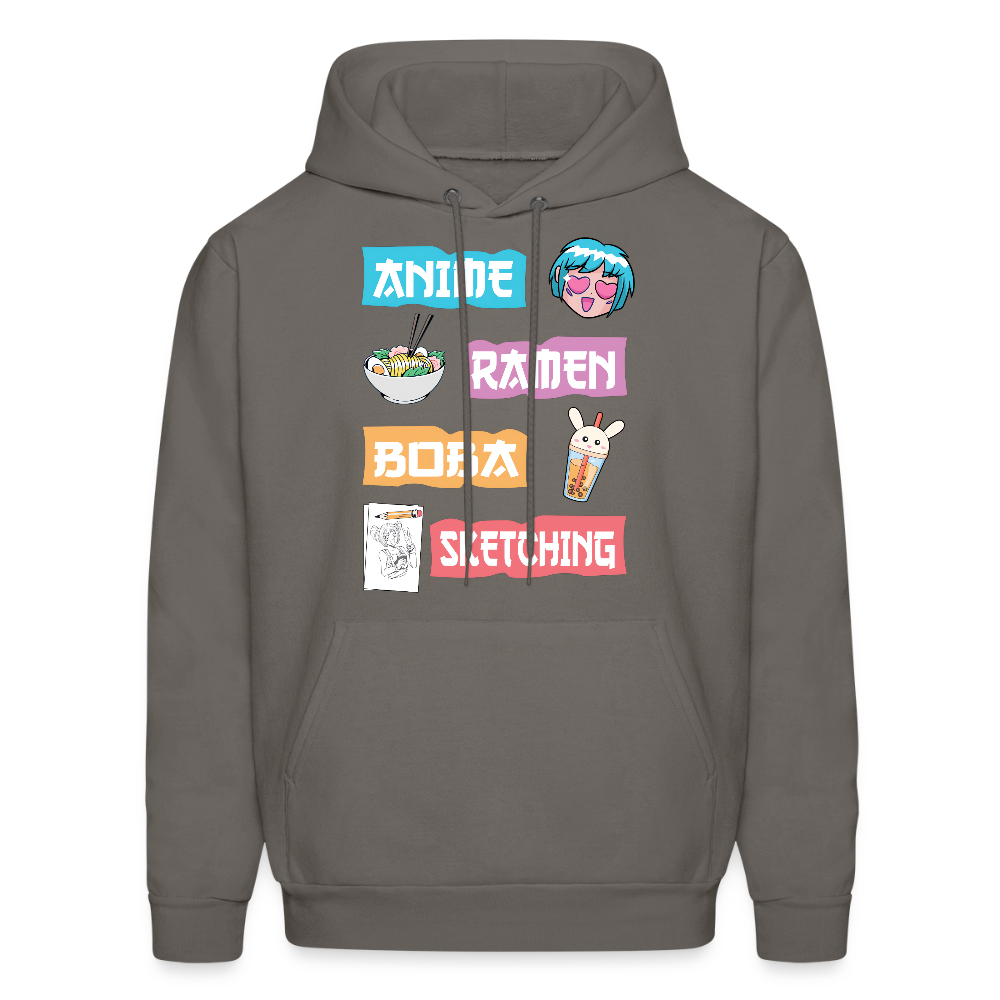 Anime Ramen Boba Sketching Anime Lover Unisex Hoodie - asphalt gray