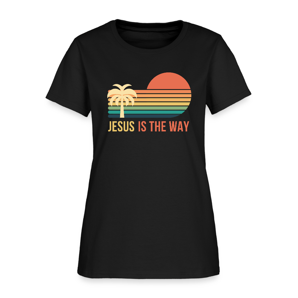 Jesus is the Way Christian Women's T-Shirt - black
