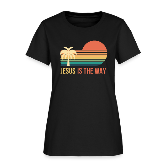 Jesus is the Way Christian Women's T-Shirt - black