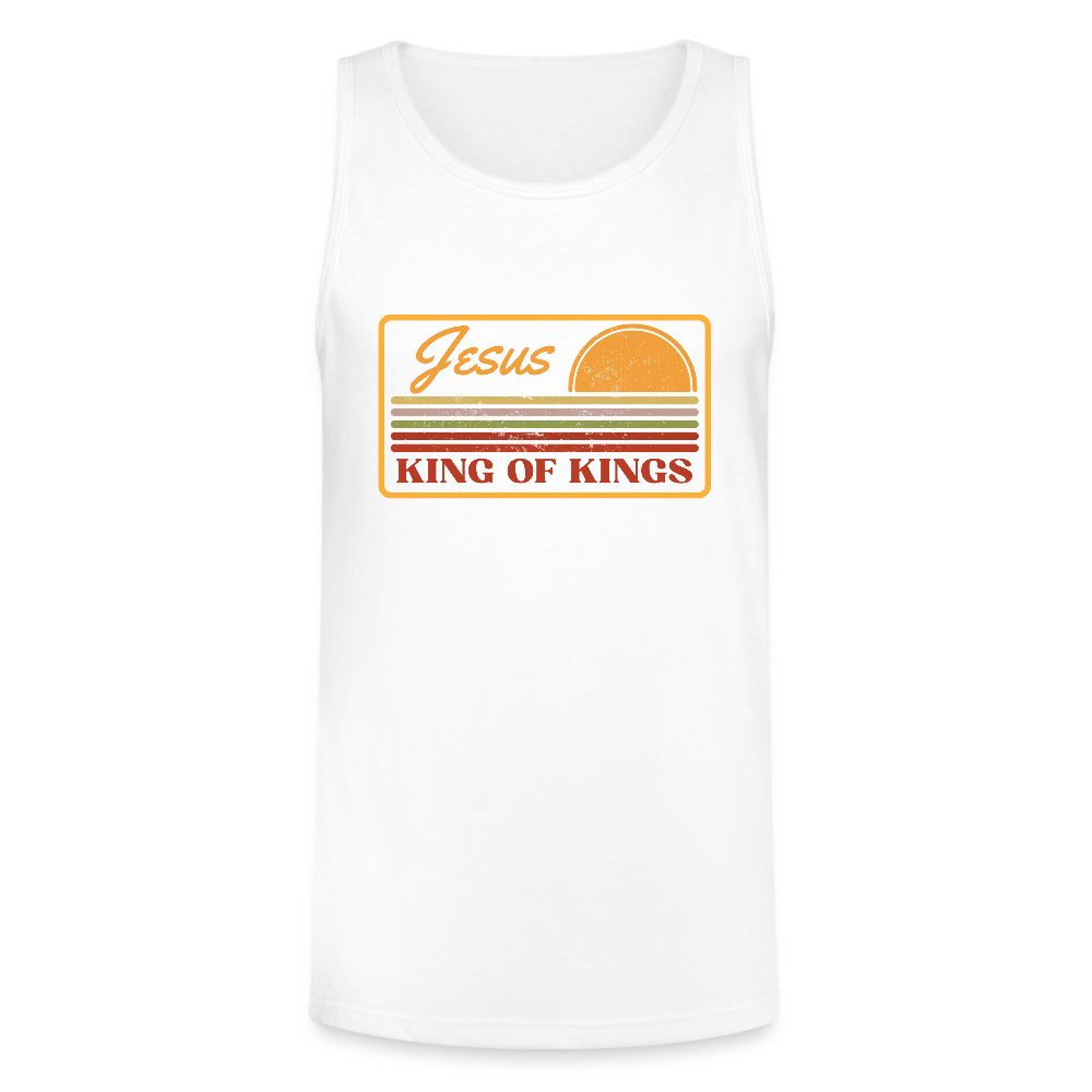 Jesus King of Kings Christian Unisex Tri-Blend Organic Tank Top - white