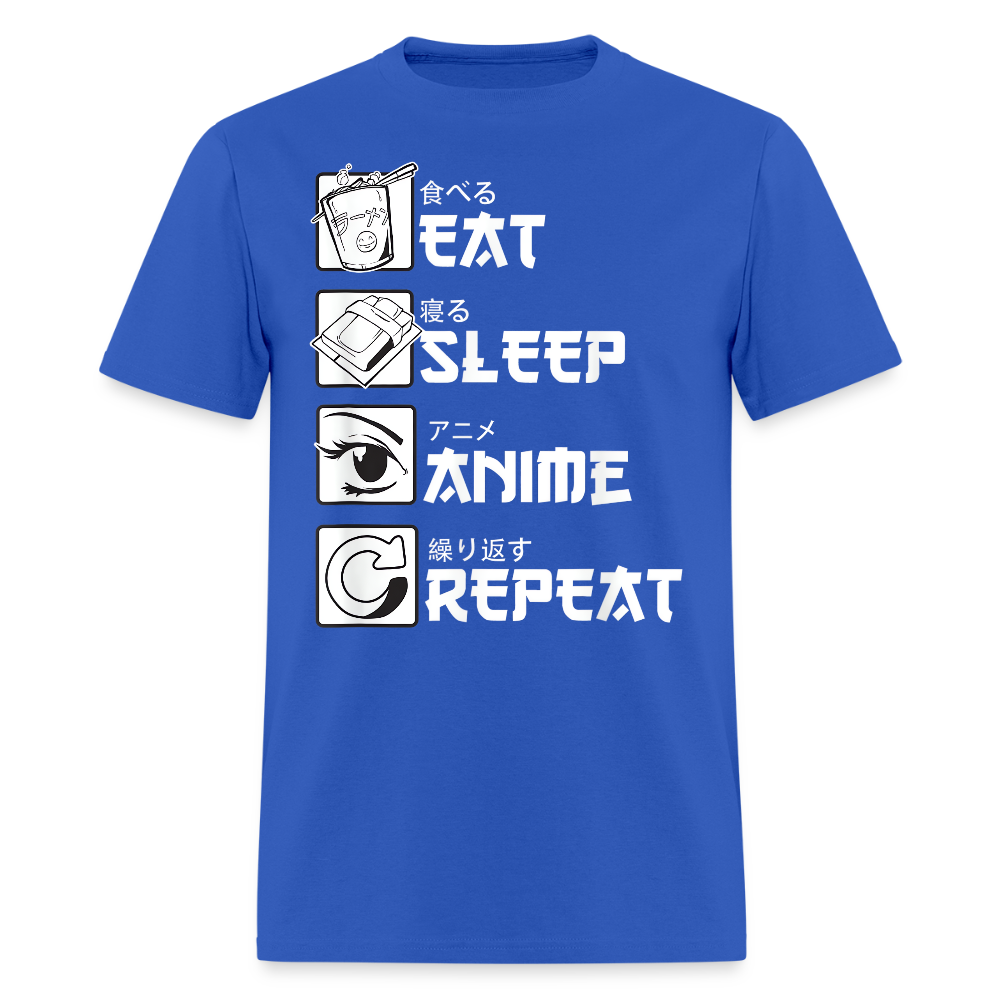 Eat Sleep Anime Repeat Premium Unisex T-Shirt - royal blue