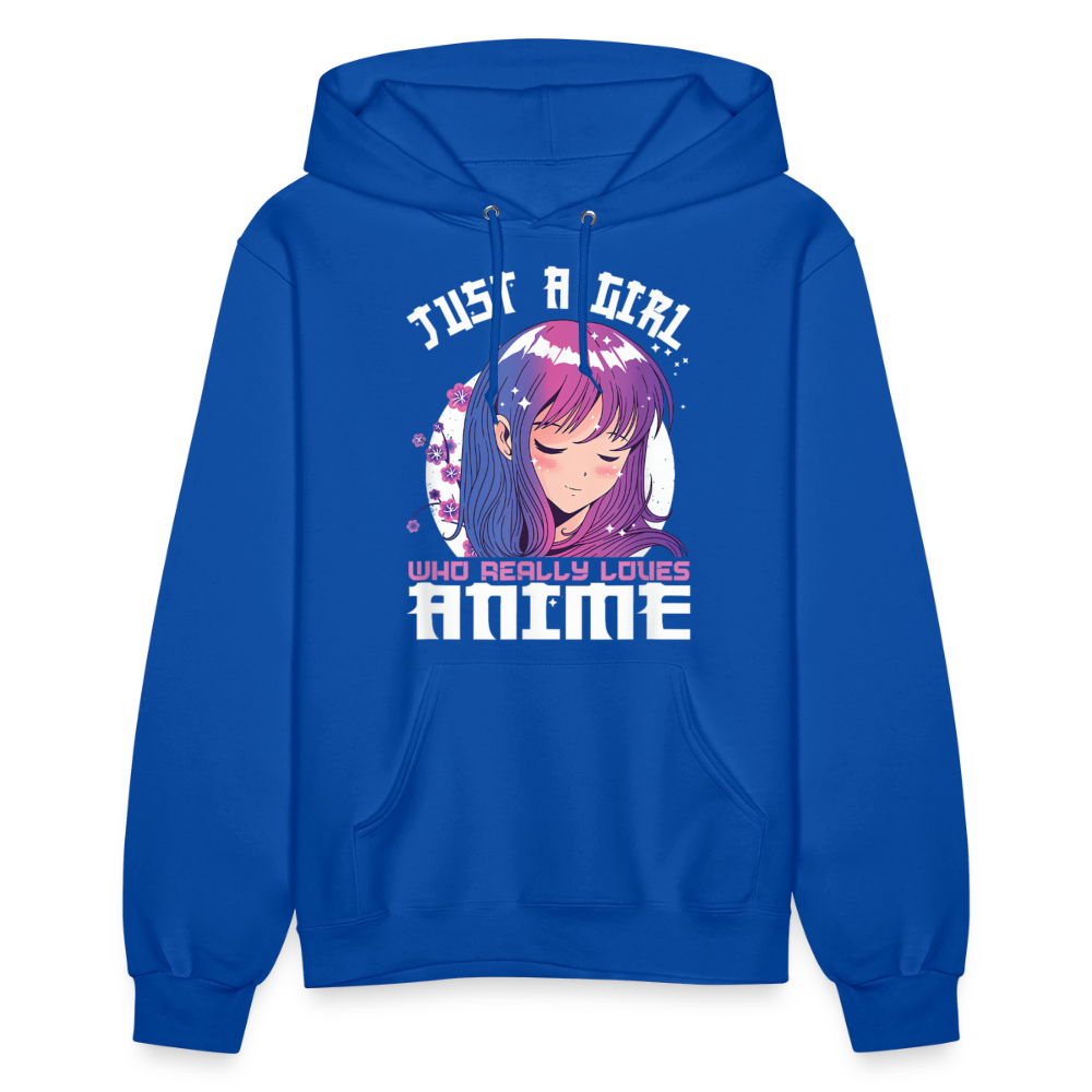 Just A Girl Who Really Loves Anime Premium Women's Hoodie Sweatshirt - royal blue