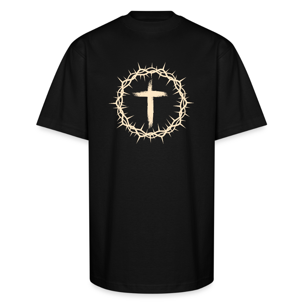 Crown of Thorns Christian Oversized Unisex Heavyweight T-Shirt - black