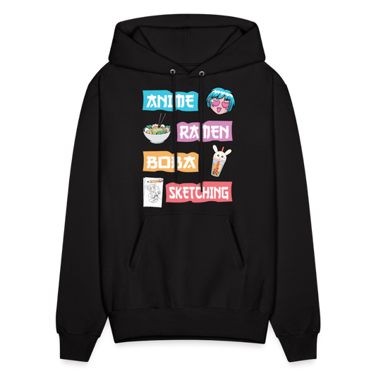 Anime Ramen Boba Sketching Anime Lover Unisex Hoodie - black