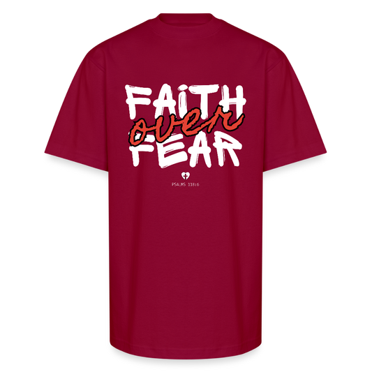 Faith Over Fear Psalms 118:6 Christian Oversized Unisex Heavyweight T-Shirt - cardinal