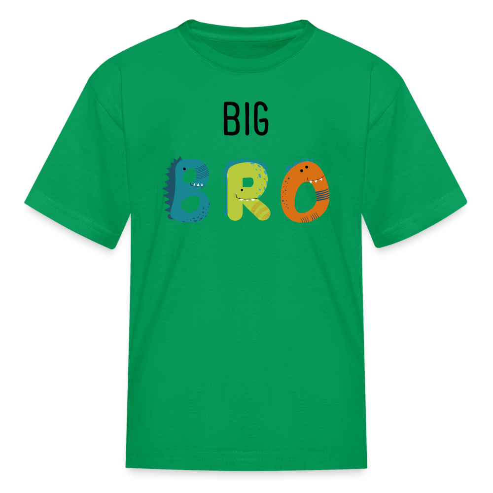 Youth Big Brother Big Bro Dinosaurs T-Shirt - kelly green
