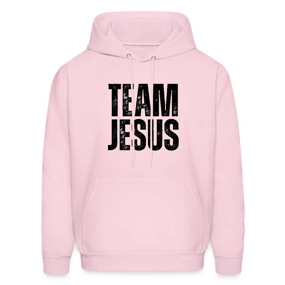 Team Jesus Weathered Print Unisex Christian Hoodie Sweatshirt - pale pink
