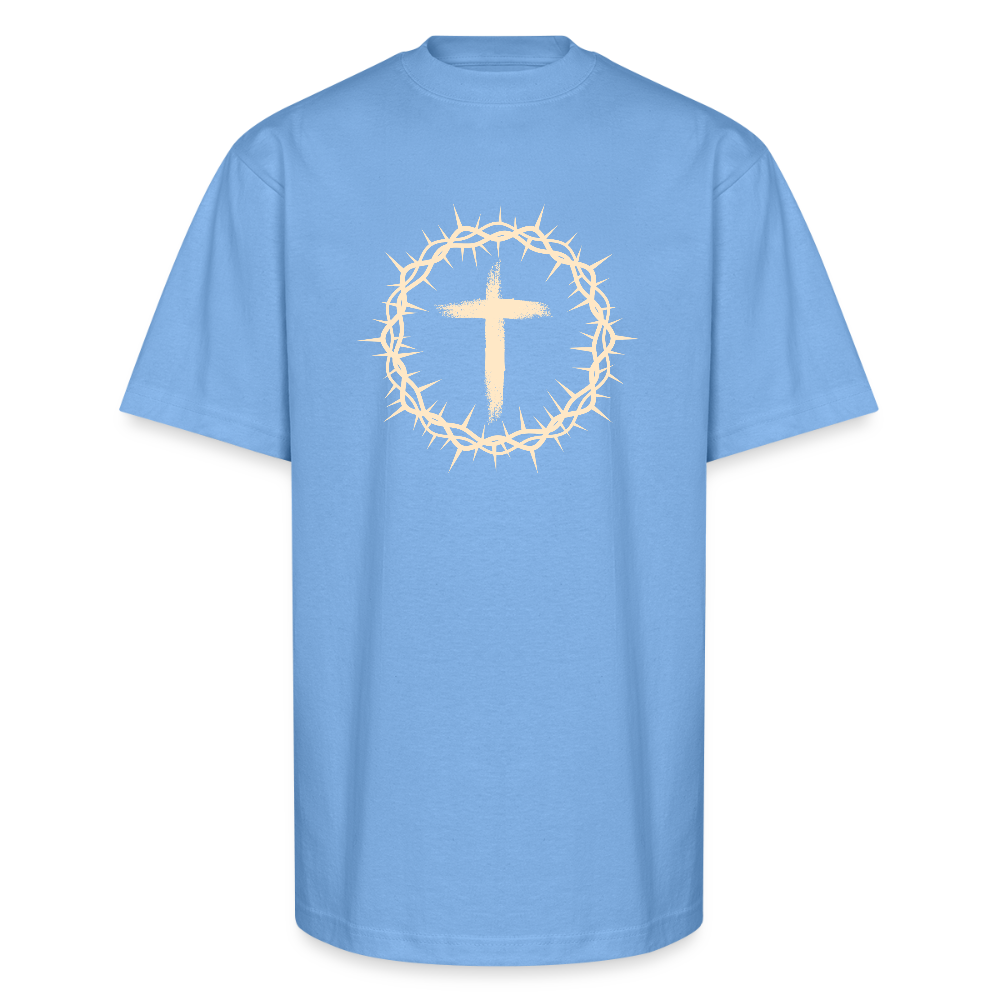 Crown of Thorns Christian Oversized Unisex Heavyweight T-Shirt - sky blue