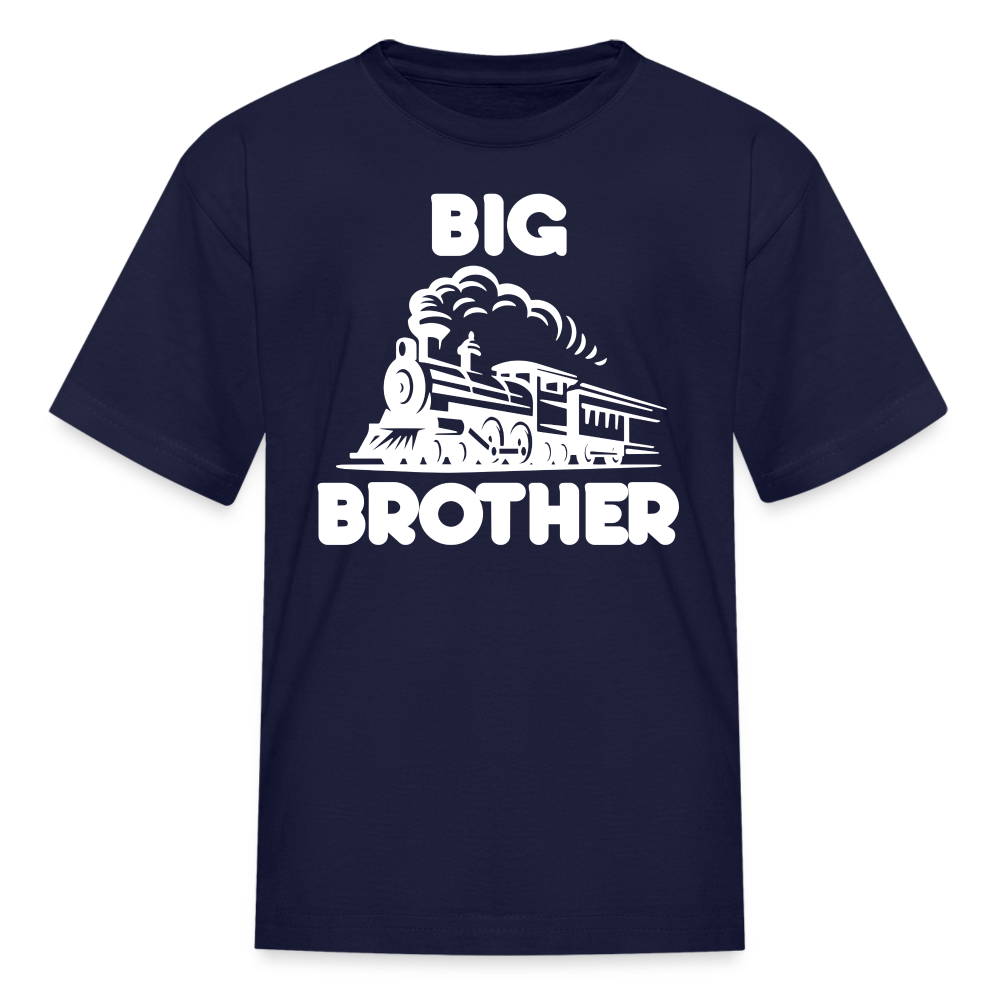 Big Brother Train Front Youth T-Shirt - navy