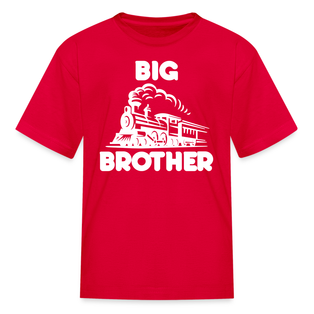 Big Brother Train Front Youth T-Shirt - red