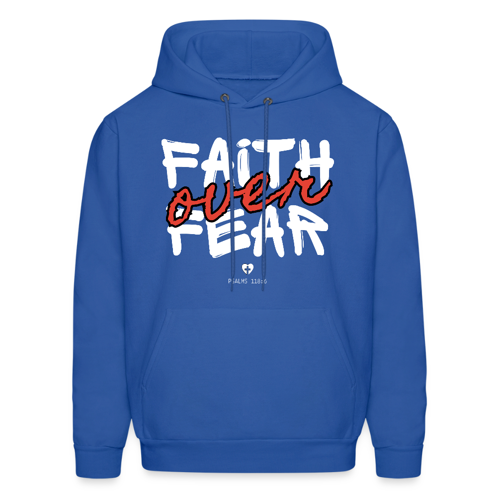 Faith Over Fear Psalms 118:6 Unisex Christian Hoodie Sweatshirt - royal blue