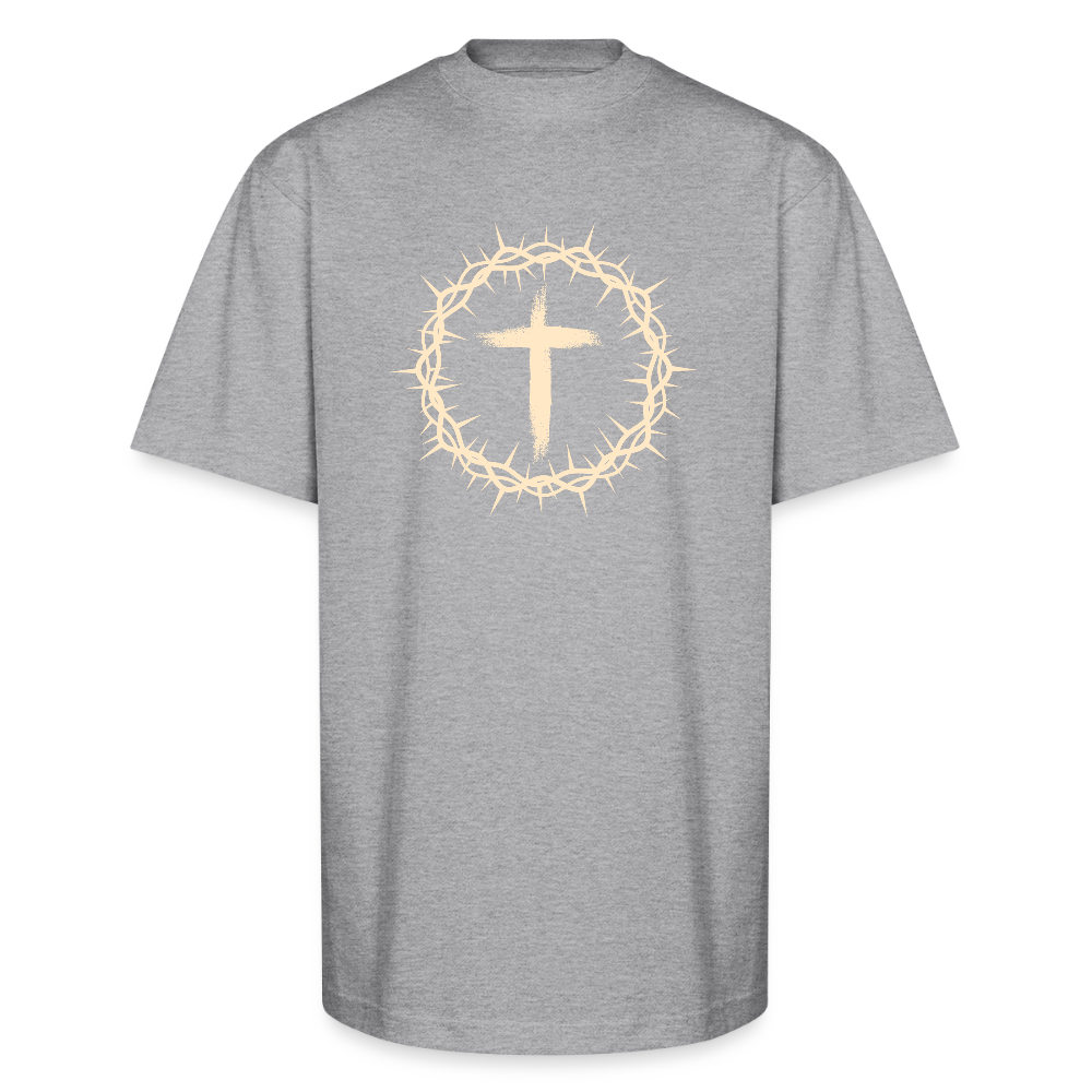 Crown of Thorns Christian Oversized Unisex Heavyweight T-Shirt - heather gray
