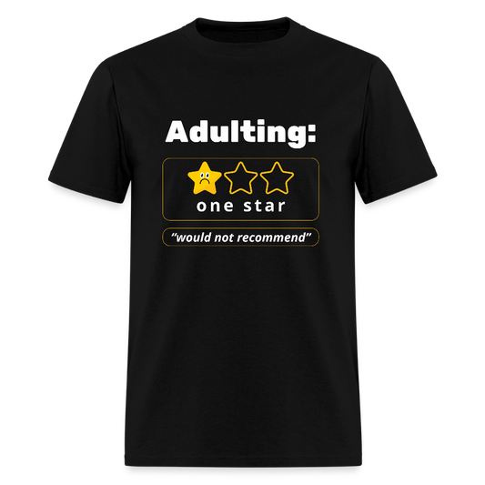 Adulting One Star Funny Unisex T-shirt - black