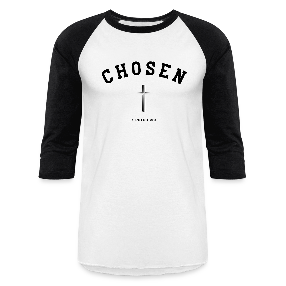 Chosen Christian Unisex Baseball T-Shirt - white/black