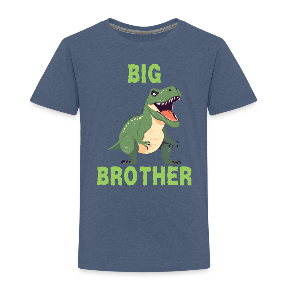 Toddler Big Brother T-Rex Dinosaur T-Shirt - heather blue