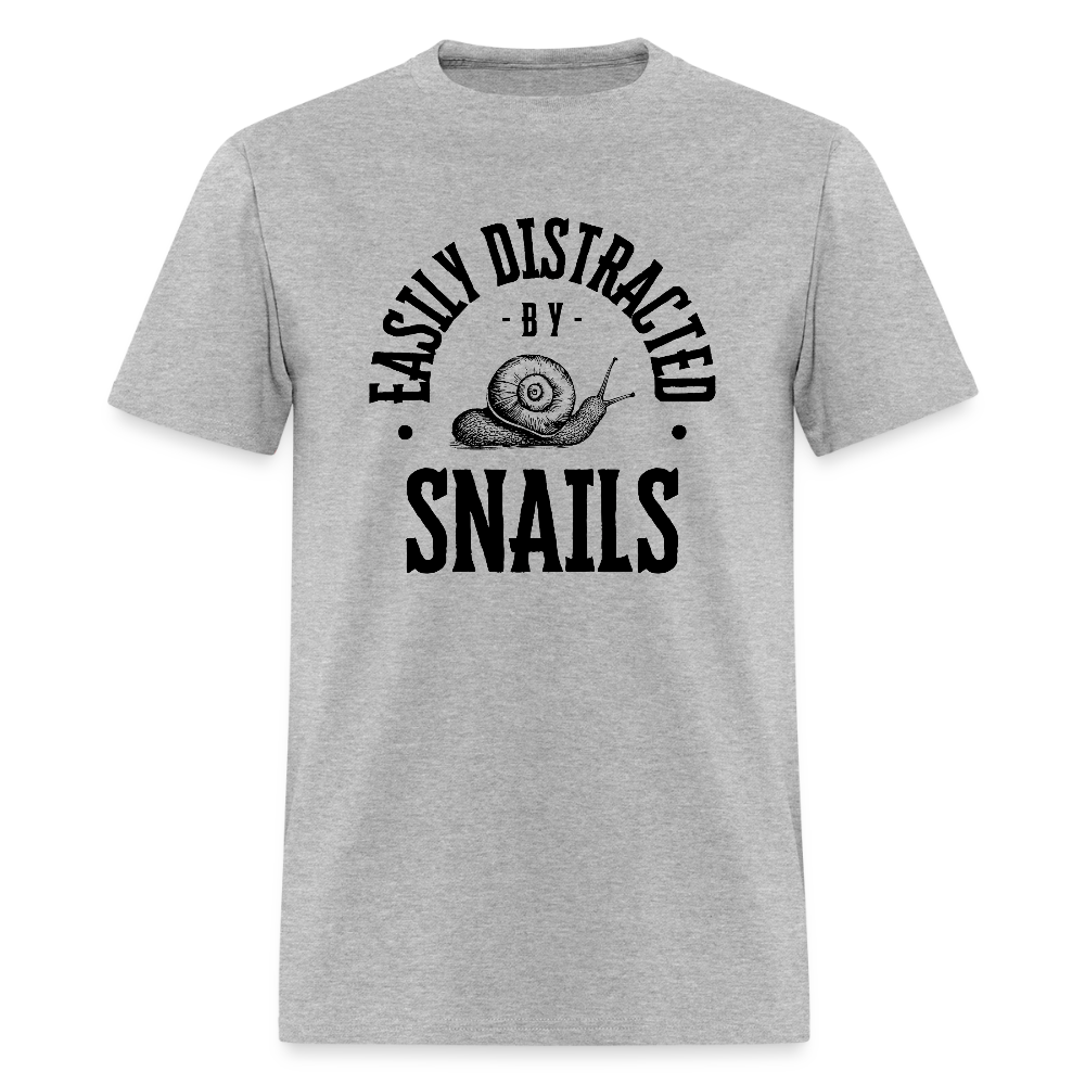 Easily Distracted By Snails Funny Unisex T-Shirt - heather gray
