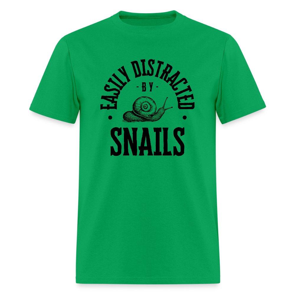 Easily Distracted By Snails Funny Unisex T-Shirt - bright green