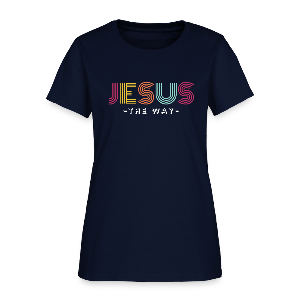 Jesus The Way Christian Women's T-Shirt - navy