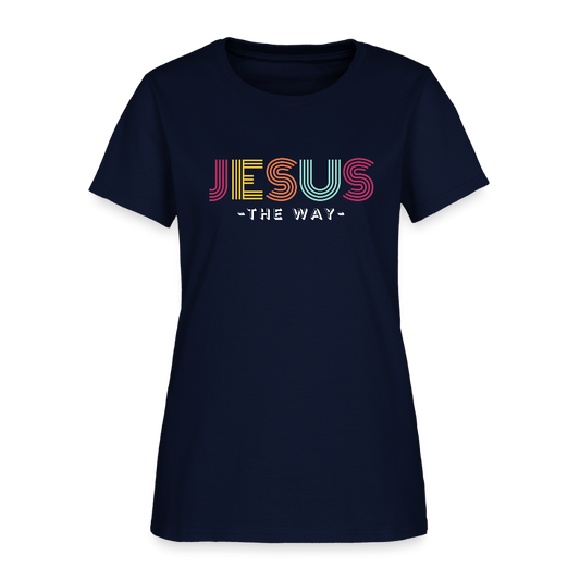 Jesus The Way Christian Women's T-Shirt - navy