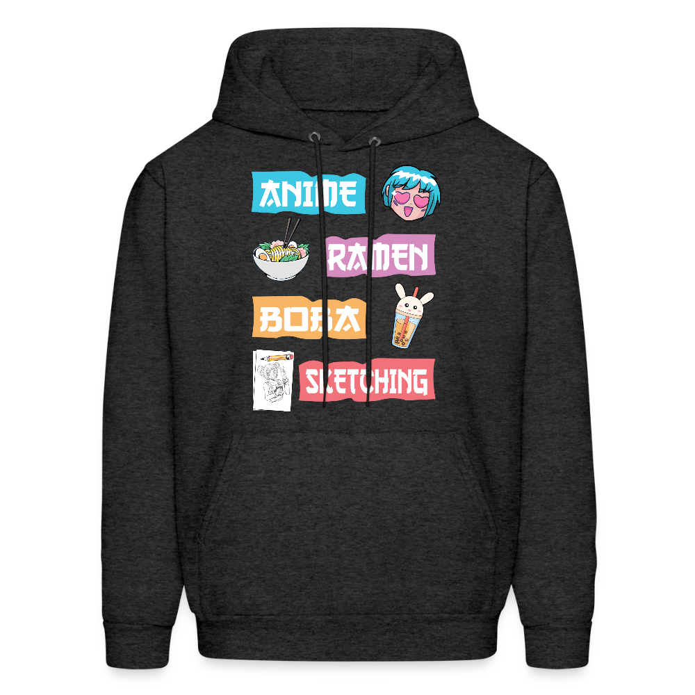 Anime Ramen Boba Sketching Anime Lover Unisex Hoodie - charcoal grey