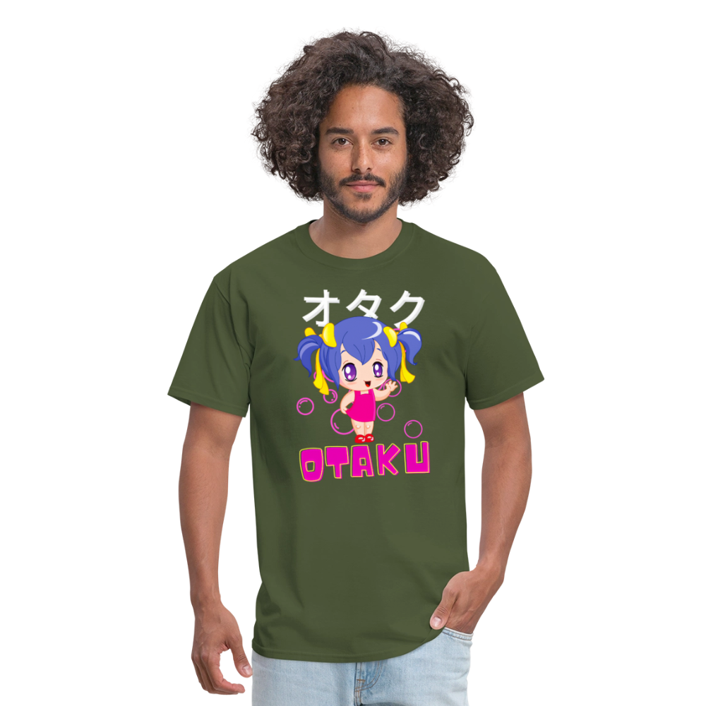 Otaku English Japanese Anime Fan Girl Premium Unisex T-Shirt - military green