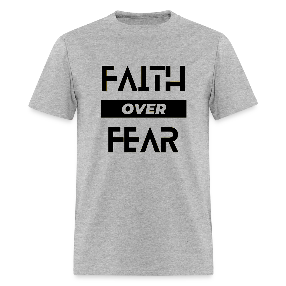 Faith Over Fear Block Christian Unisex T-Shirt - heather gray