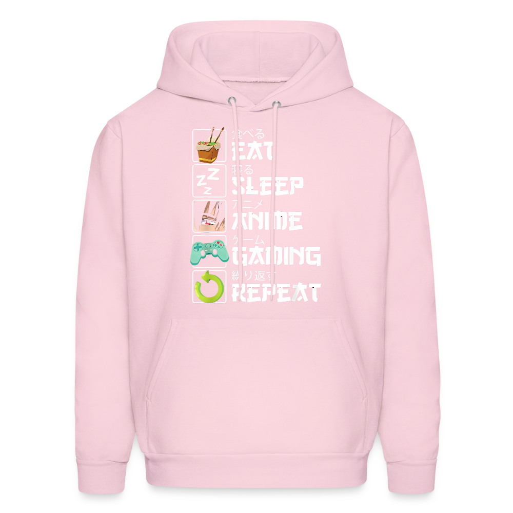 Eat Sleep Anime Gaming Repeat Premium Unisex Hoodie Sweatshirt - pale pink