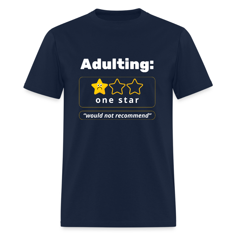Adulting One Star Funny Unisex T-shirt - navy
