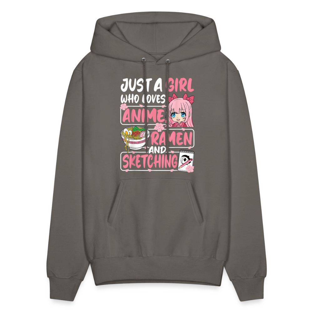 Just A Girl Who Loves Anime, Ramen and Sketching III Premium Hoodie Sweatshirt - asphalt gray