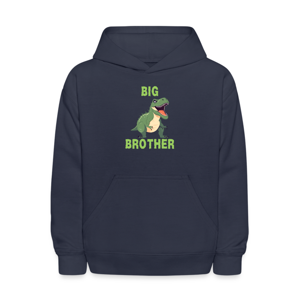 Youth Big Brother T-Rex Dinosaur Hoodie Sweatshirt - navy