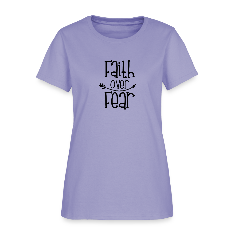 Faith Over Fear Christian Women's T-Shirt - lavender