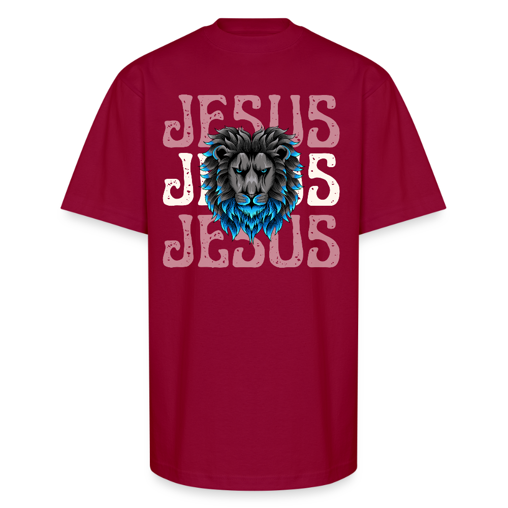 Jesus Lion Christian Unisex Oversized Heavyweight T-Shirt - cardinal